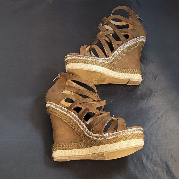 DESINE BY JACOBIES WEDGE MULTI-STRAPS OPEN TOE WOMEN"S SANDAL - Picture 10 of 12